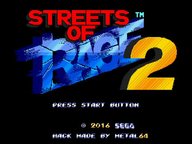 Pulseman in Streets of Rage 2 Title Screen